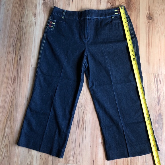 LARRY LEVINE Y2K Vintage Stretch Sport Capri Jeans Blue Size 10 Women’s - Picture 7 of 16